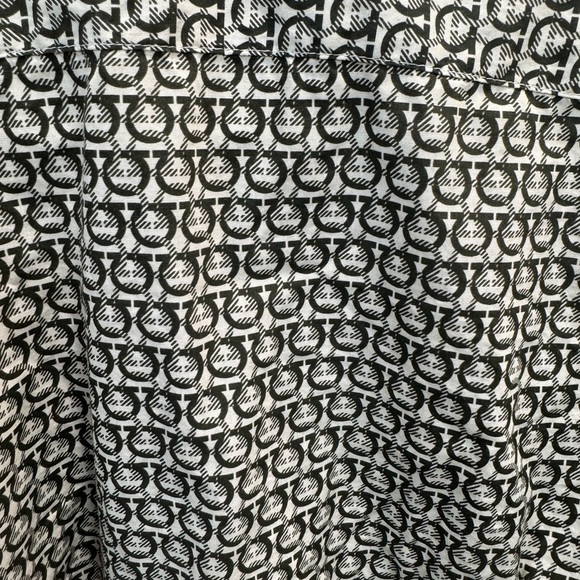 Salvatore Ferragamo Men’s Gancini Logo Print Button-Down Shirt M - Picture 6 of 8